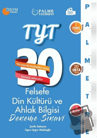 Palme YKS TYT Felsefe Din Kültürü ve Ahlak Bilgisi 30 Deneme Sınavı - 