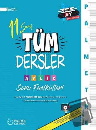 Palmetre 11. Sınıf Sayısal Tüm Dersler Aylık Çalışma Fasikülleri - Kol