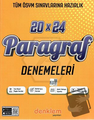 Paragraf 20 x 24 Deneme - Kolektif - Denklem Yayınları - Fiyatı - Yoru