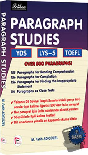 Paragraph Studies YDS YKS-DİL TOEFL - M. Fatih Adıgüzel - Pelikan Tıp 