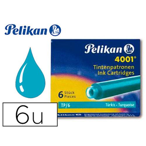 Pelikan Dolma Kalem Kartuşu Küçük Turkuvaz 6 Lı 4001 - - Pelikan - Fiy