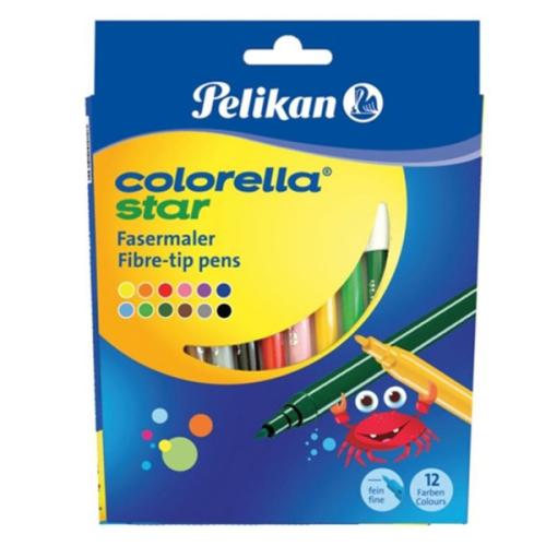 Pelikan Keçeli Boya Kalemi Colorella Karton 12 Renk C302 - - Pelikan -