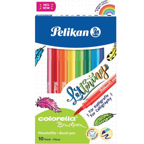 Pelikan Keçeli Kalem Colorella Fırça Uçlu 10 Lu Kutu - - Pelikan - Fiy