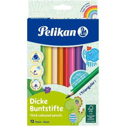 Pelikan Kuru Boya Kalemi Jumbo Üçgen 12 Li 724039 - - Pelikan - Fiyatı