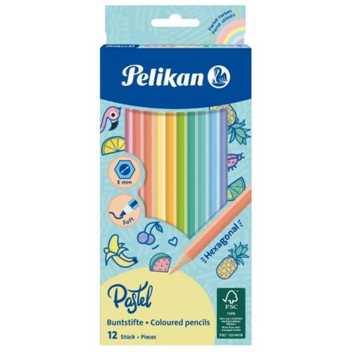 Pelikan Kuru Boya Kalemi Pastel Renkler 12 Li 701143 - - Pelikan - Fiy