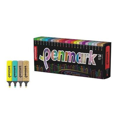 Penmark Fosforlu Kalem 24 Lü Süperkutu 6Neon+6Pastel+6Tropik+6Sim - - 