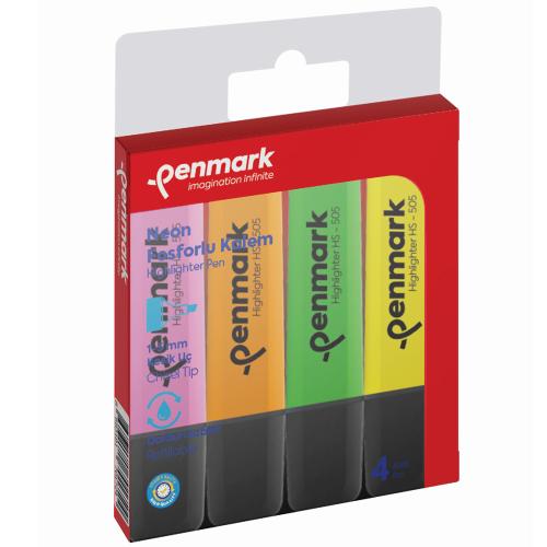 Penmark Fosforlu Kalem 4 Lü Karışık Renk Neon Hs 505 4N - - Penmark - 