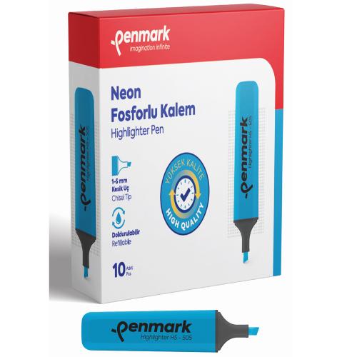 Penmark Fosforlu Kalem Neon Cam Göbeği Hs-505 06 - 10'lu Paket - - Pen