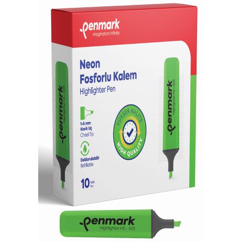 Penmark Fosforlu Kalem Neon Yeşil Hs-505 02 - 10'lu Paket - - Penmark 