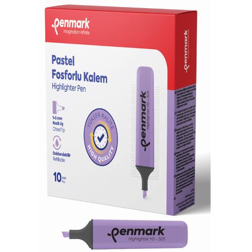 Penmark Fosforlu Kalem Pastel Lavanta Hs-505 07 - 10'lu Paket - - Penm