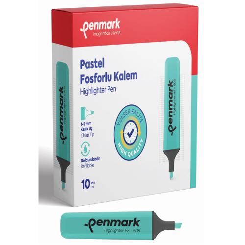 Penmark Fosforlu Kalem Pastel Nane Şekeri Hs-505 08 - 10'lu Paket - - 