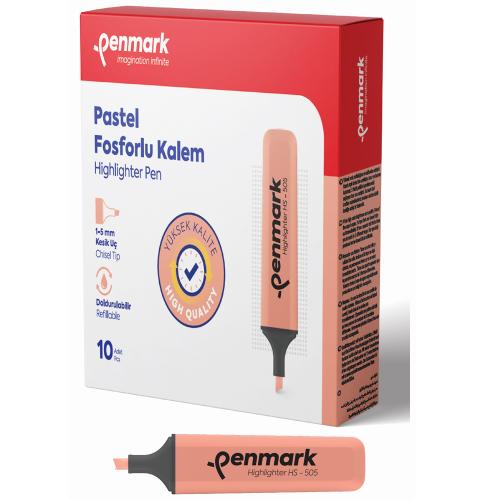 Penmark Fosforlu Kalem Pastel Yavruağzı Hs-505 09 - 10'lu Paket - - Pe