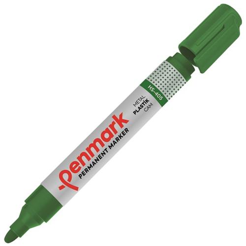 Penmark Markör Permanent Yuvarlak Uç Yeşil Hs-405 - 12'li Paket - - Pe