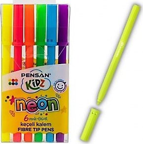 Pensan Keçeli Kalem 6 Renk Neon Kesik Uç 99095 - - Pensan - Fiyatı - Y