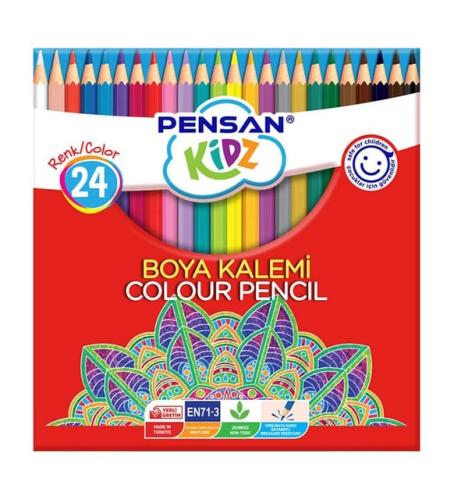 Pensan Kidz Kuru Boya Kalemi 24 Renk Tam Boy - - Pensan - Fiyatı - Yor