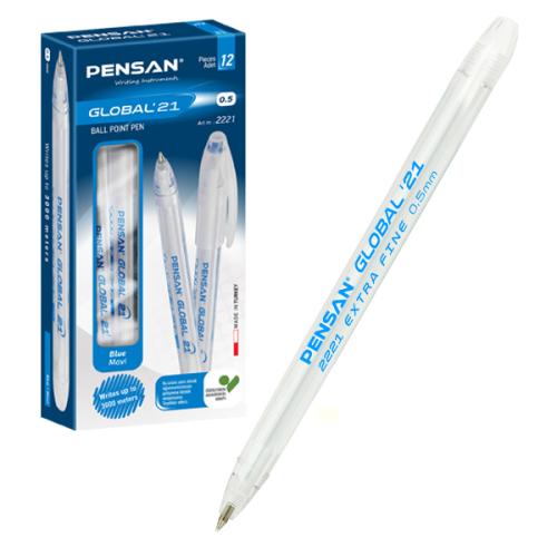 Pensan Tükenmez Kalem Global 0.5 Mm Mavi 2221 - 12'li Paket - - Pensan