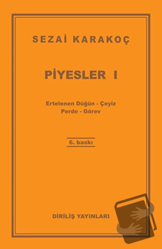 Piyesler 1 - Sezai Karakoç - Diriliş Yayınları - Fiyatı - Yorumları - 