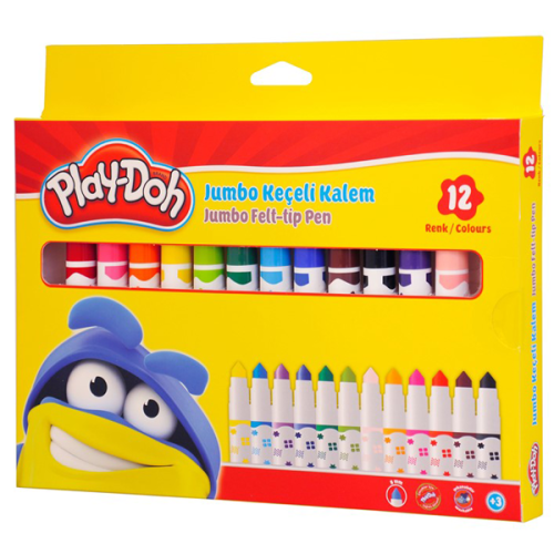 Play-Doh Keçeli Boya Kalemi Jumbo 12 Renk Play-Ke010 - - Play-Doh - Fi