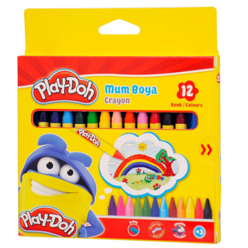 Play-Doh Mum Pastel Boya Crayon Yuvarlak 12 Renk Crn-Cr004 - - Play-Do