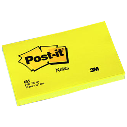 Post-İt Yapışkanlı Not Kağıdı 100 Yp 76X127 Sarı 655 - 12'li Paket - -