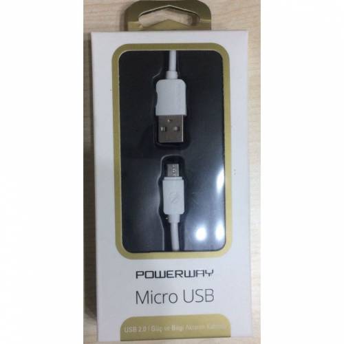 Powerway Sm03 2.A 1Mt Usb Micro Şarj Kablo Kutulu Usb 2.0 Hızlı Şarj -