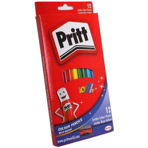 Pritt Kuru Boya Karton Kutu Jumbo Üçgen 12 Renk 1219733 - - Pritt - Fi