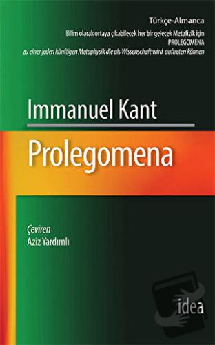 Prolegomena - Immanuel Kant - İdea Yayınevi - Fiyatı - Yorumları - Sat