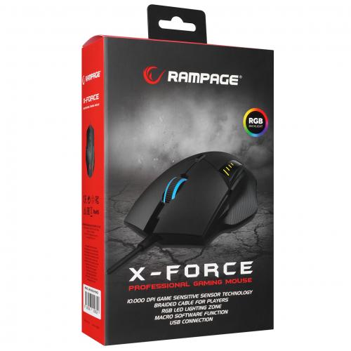 Rampage Smx-R83 X-Force Usb Siyah 10000 Dpi Rgb Aydınlatmalı Gaming Oy