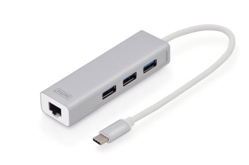 Digitus Da-70255 Usb 3.0 Hub & Usb 3.0 ,1 X 10-100-1000 1 X Usb-C Erke