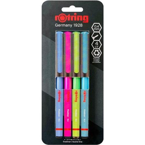 Rotring Liner Keçe Uçlu Kalem 4 Lü Bls Canlı Renk - - Rotring - Fiyatı