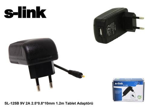 S-Link Sl-125B 9V 2A 2.5-0.8-10Mm 1.2 Tablet Adaptörü - - S-Link - Fiy