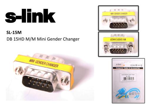 S-Link Sl-15M Vga Erkek-Erkek 15Pin Dönüştürücü - - S-Link - Fiyatı - 