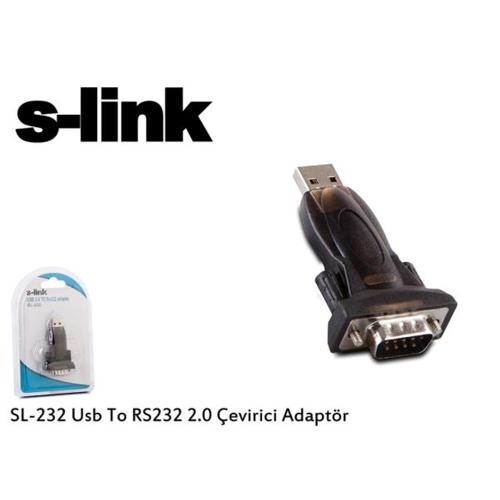 S-Link Sl-232 V1.0 Usb To Rs232 2.0 Çevirici Adaptör - - S-Link - Fiya