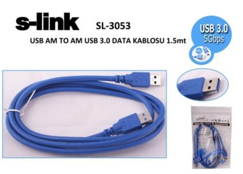 S-Link Sl-3053 1.5Mt Usb 3.0 Am To Am Data Kablosu - - S-Link - Fiyatı