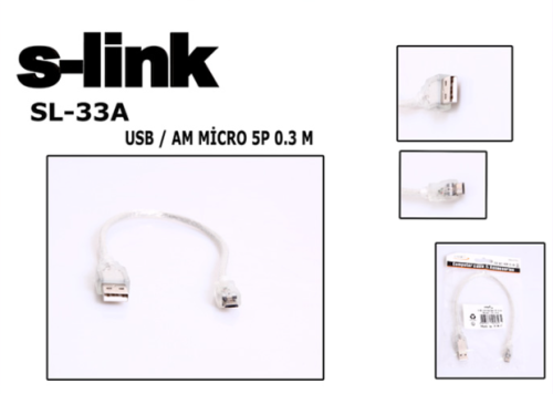 S-Link Sl-33A 0.3M Usb Am-Mıcro5P Kablosu - - S-Link - Fiyatı - Yoruml