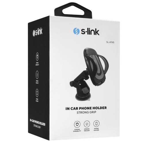 S-Link Sl-At45 Vantuz + Braketi 360 Derece Siyah-Gri Telefon Tutucu - 