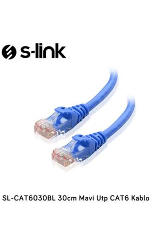 S-Link Sl-Cat6030Bl 30Cm Mavi Utp Cat6 Kablo - - S-Link - Fiyatı - Yor