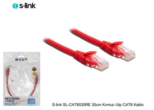 S-Link Sl-Cat6030Re 30Cm Kırmızı Utp Cat6 Kablo - - S-Link - Fiyatı - 