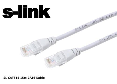 S-Link Sl-Cat615 Cat6 15Mt Gri Utp Patch Kablo - - S-Link - Fiyatı - Y