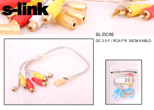 S-Link Sl-Dc56 3.5Mm Stereo 6Lı Ses Çoklayıcı - - S-Link - Fiyatı - Yo