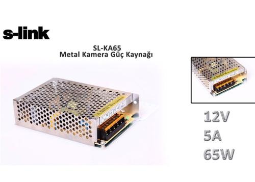 S-Link Sl-Ka65 12V 5A 65W Metal Kamera Güç Kaynağı - - S-Link - Fiyatı