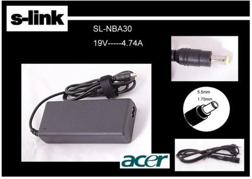 S-Link Sl-Nba30 19V 4.74A 5.5-1.75 Notebook Adaptörü - - S-Link - Fiya