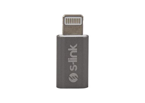 S-Link Sl-Ta20M Gümüş Metal Gövde Microusb 5Pin F To Lightning M Çevir