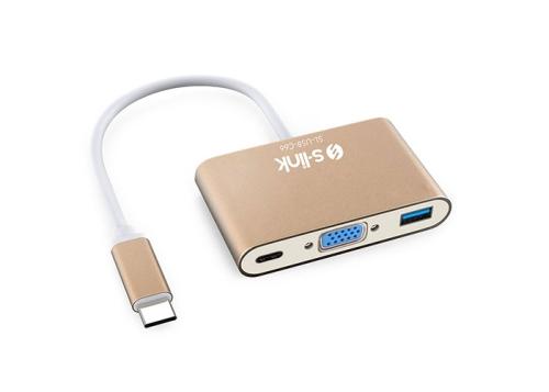 S-Link Sl-Usb-C66 Type-C To Vga+Usb3.0+Pd Kablo - - S-Link - Fiyatı - 