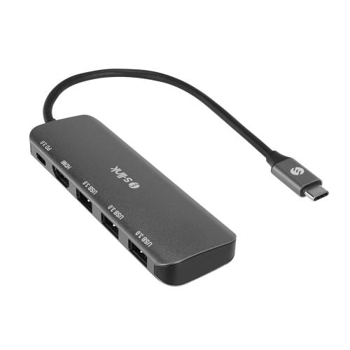 S-Link Sw-U518 Gri Metal Usb 3.. To 3-Usb3.0, 1-Typec Pd 1-4K Hdmı Ada