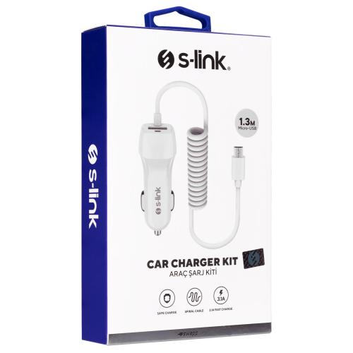 S-Link Swapp Sw-C535 1 Usb + Micro Usb 12-24V 3.1A Kablolu Araç Şarj C