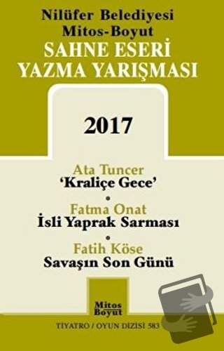 Sahne Eseri Yazma Yarışması 2017 - Ata Tuncer - Mitos Boyut Yayınları 