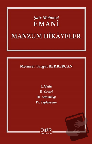 Şair Mehmed Emani - Manzum Hikayeler - Mehmet Turgut Berbercan - Der Y