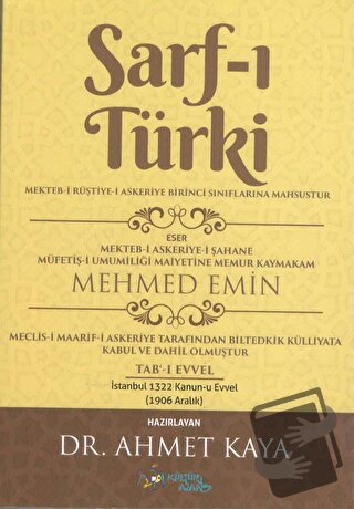 Sarf-ı Türki - Mehmed Emin - Kültür Ajans Yayınları - Fiyatı - Yorumla