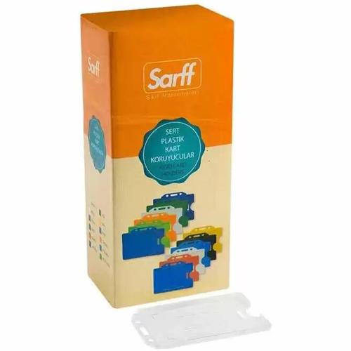 Sarff Kart Kabı Muhafaza Dikey Şeffaf 15323025 - 50'li Paket - - Sarff